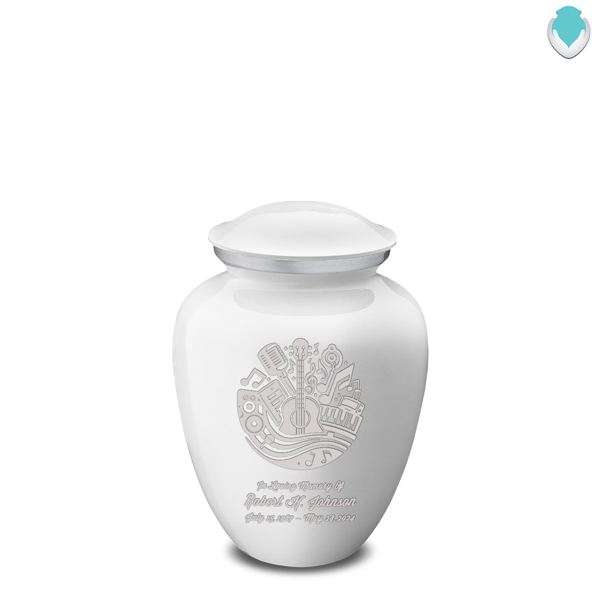 Medium Embrace White Music Cremation Urn