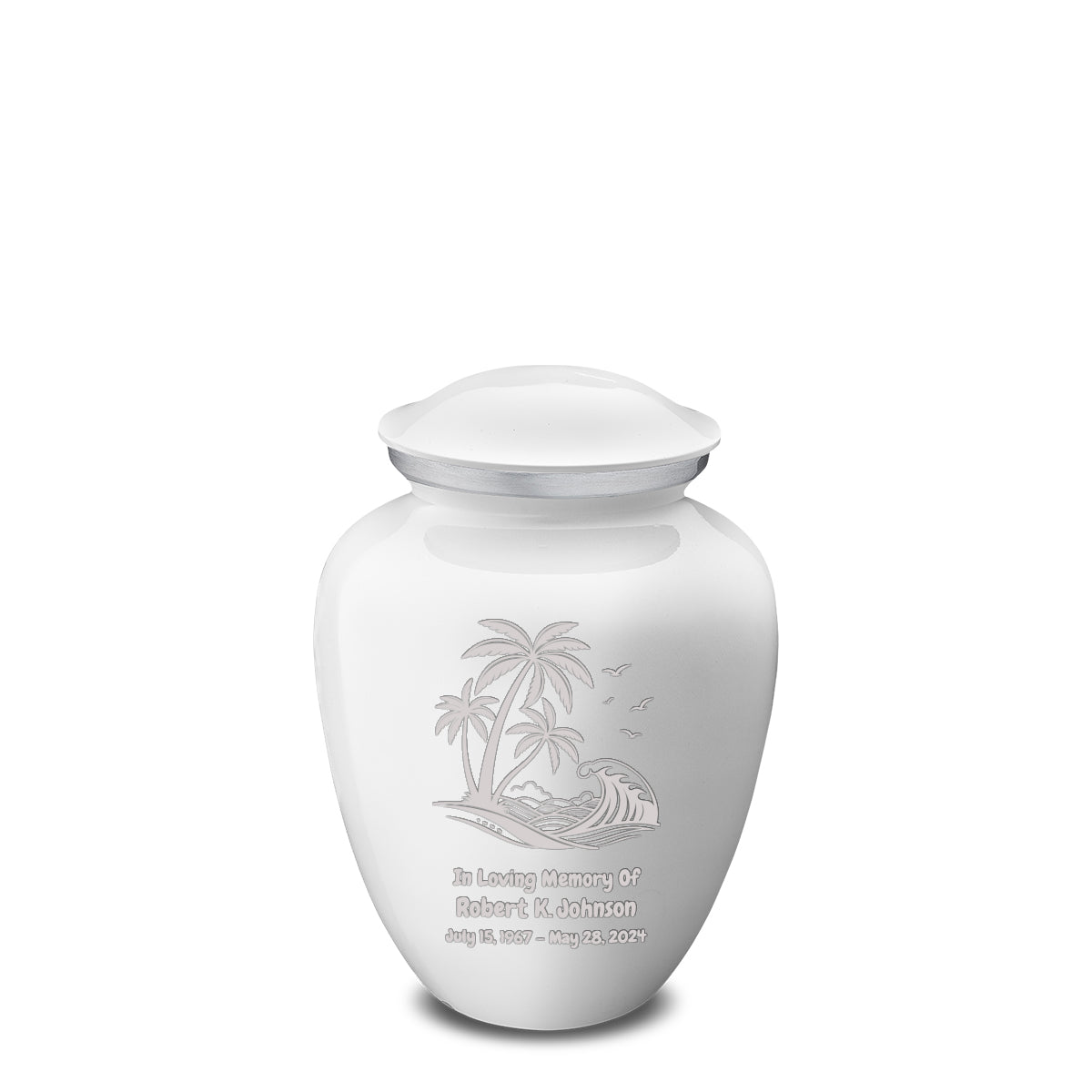 Medium Embrace White Palm Beach Cremation Urn