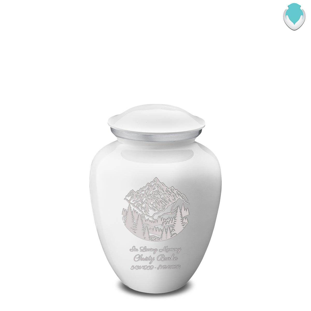 Medium Embrace White Rocky Mountains Cremation Urn