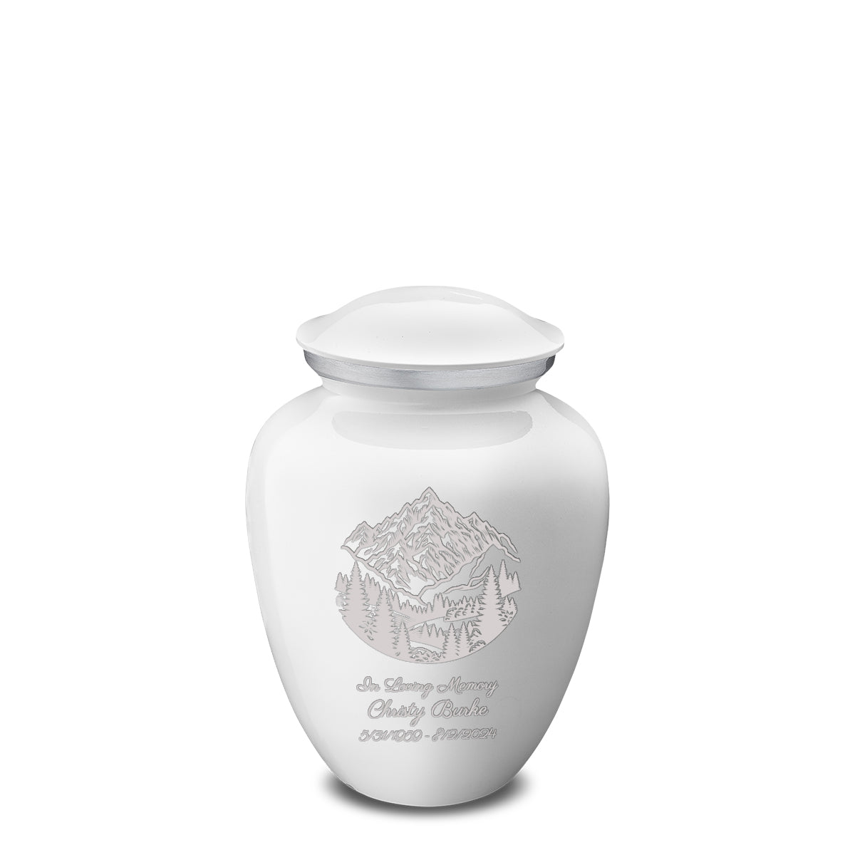 Medium Embrace White Rocky Mountains Cremation Urn
