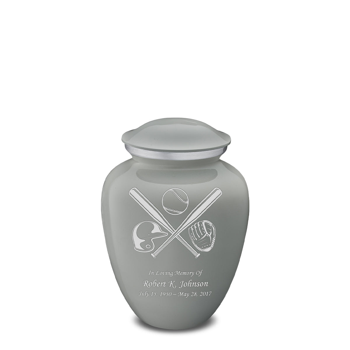Medium Embrace Slate Grey Baseball Cremation Urn