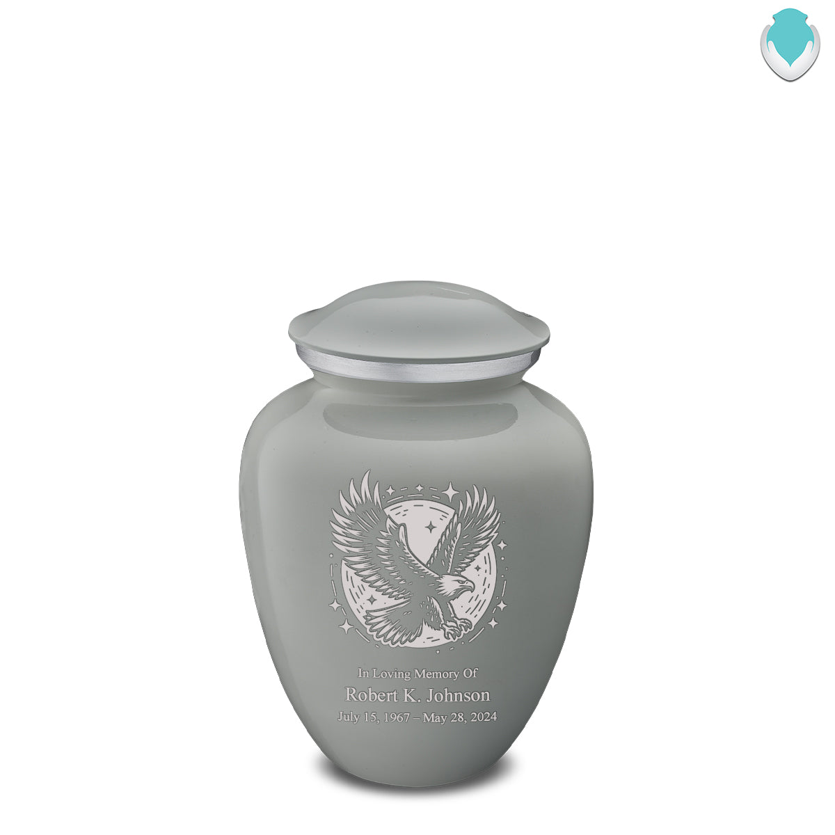Medium Embrace Slate Grey Flying Eagle Cremation Urn