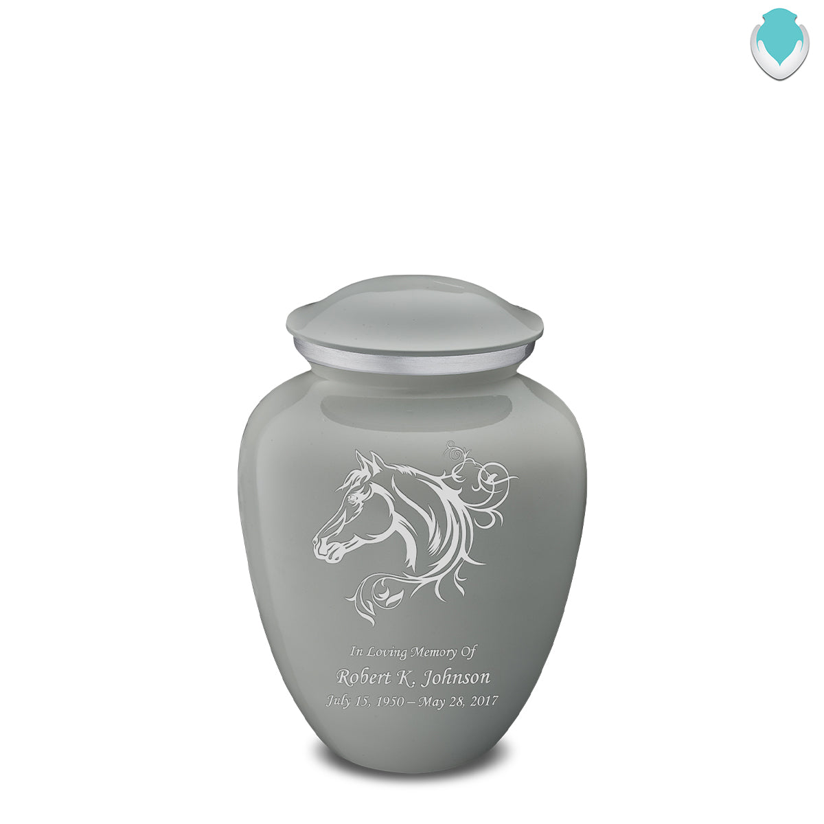 Medium Embrace Slate Grey Horse Cremation Urn