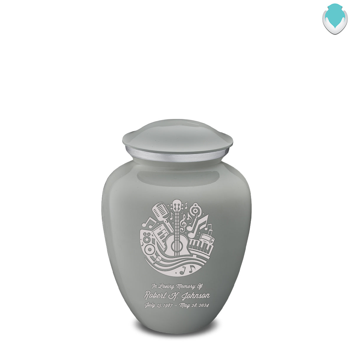 Medium Embrace Slate Grey Music Cremation Urn