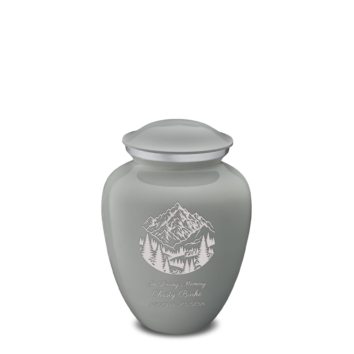Medium Embrace Slate Grey Rocky Mountains Cremation Urn