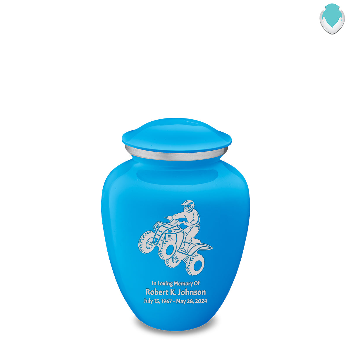 Medium Embrace Racing Blue ATV Cremation Urn