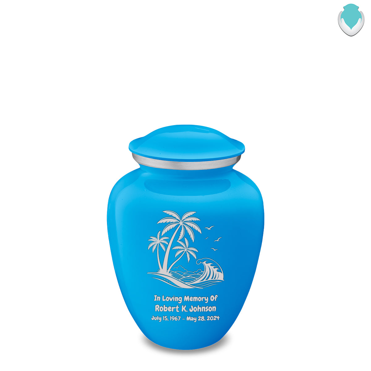 Medium Embrace Racing Blue Palm Beach Cremation Urn