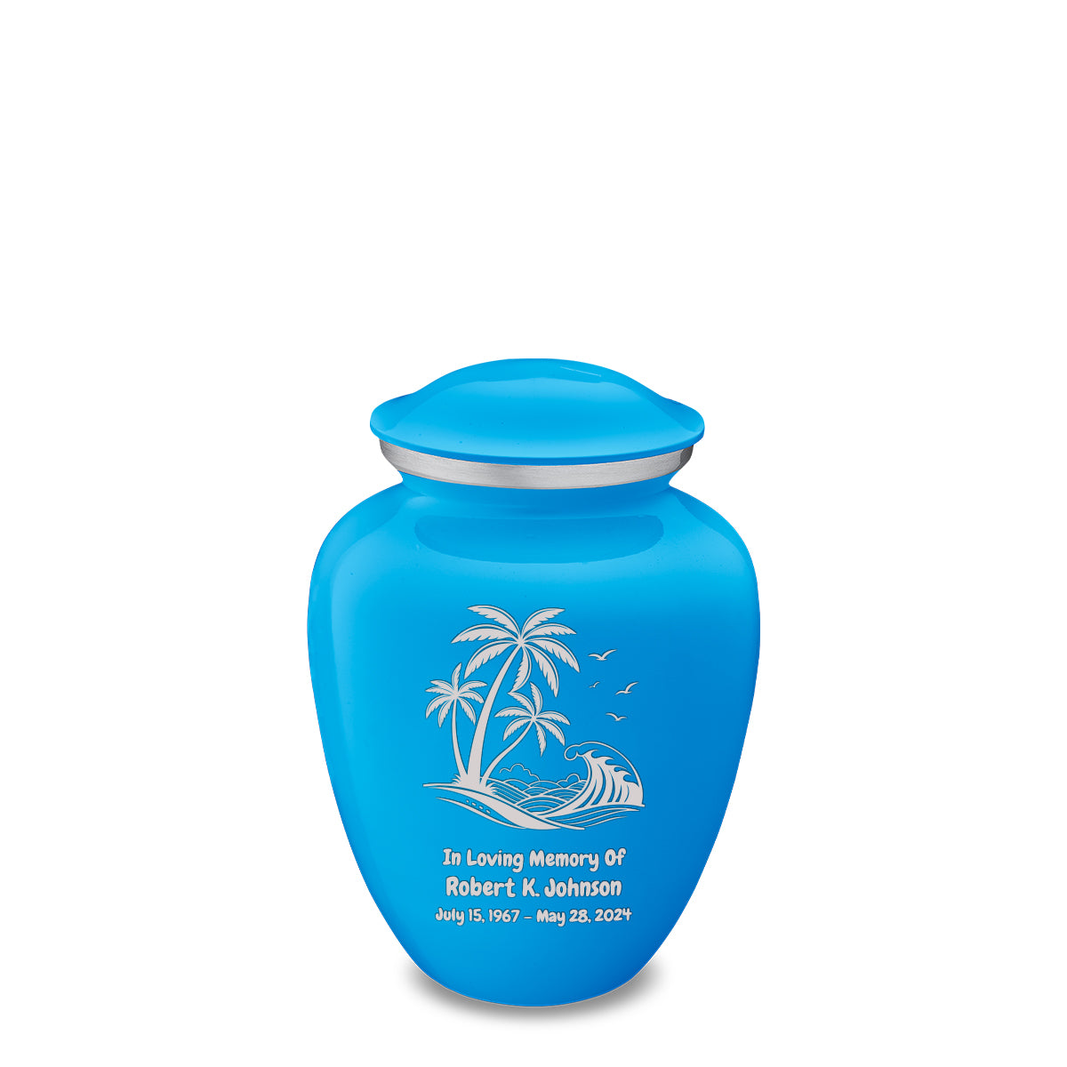 Medium Embrace Racing Blue Palm Beach Cremation Urn