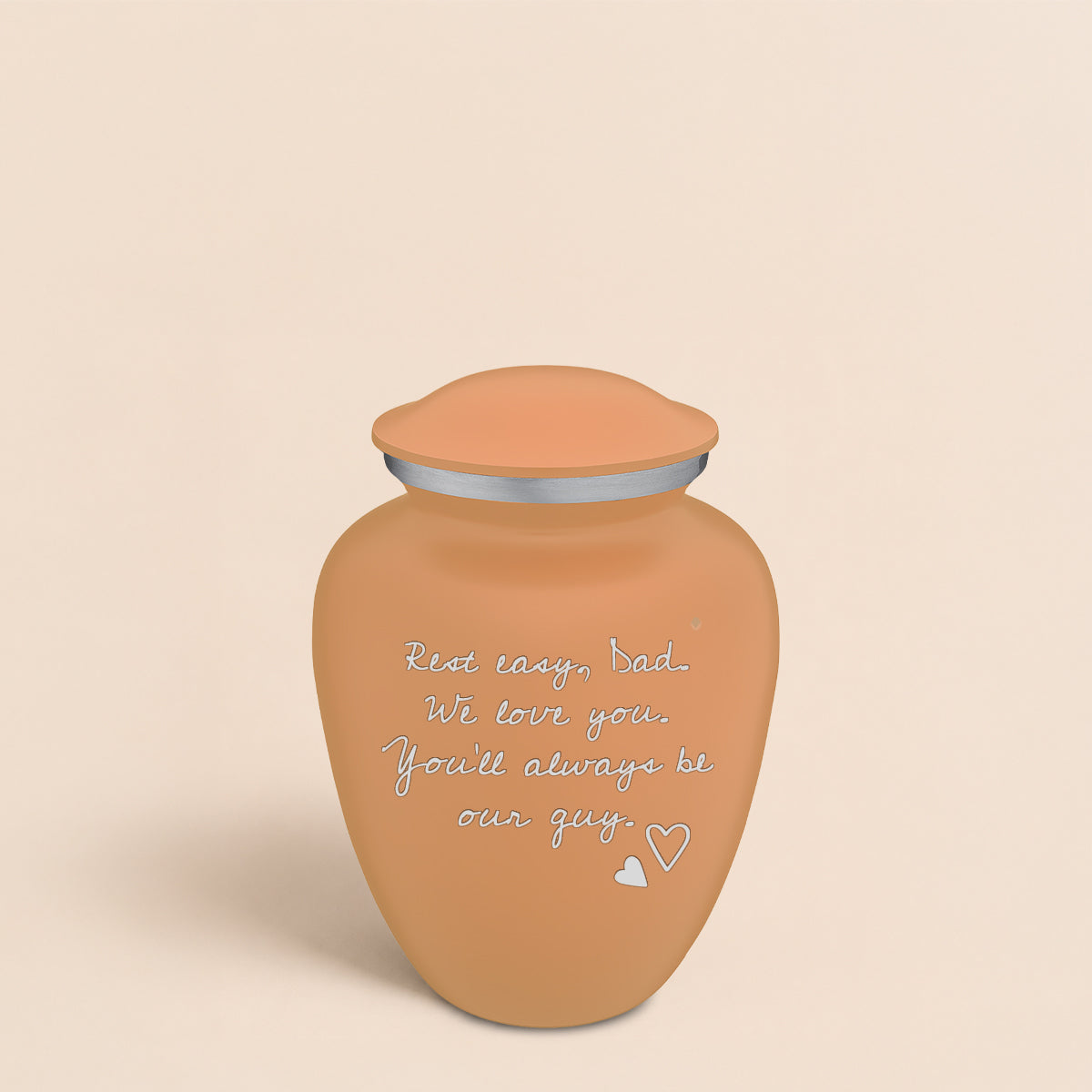 Medium Embrace Beige Handwritten Cremation Urn
