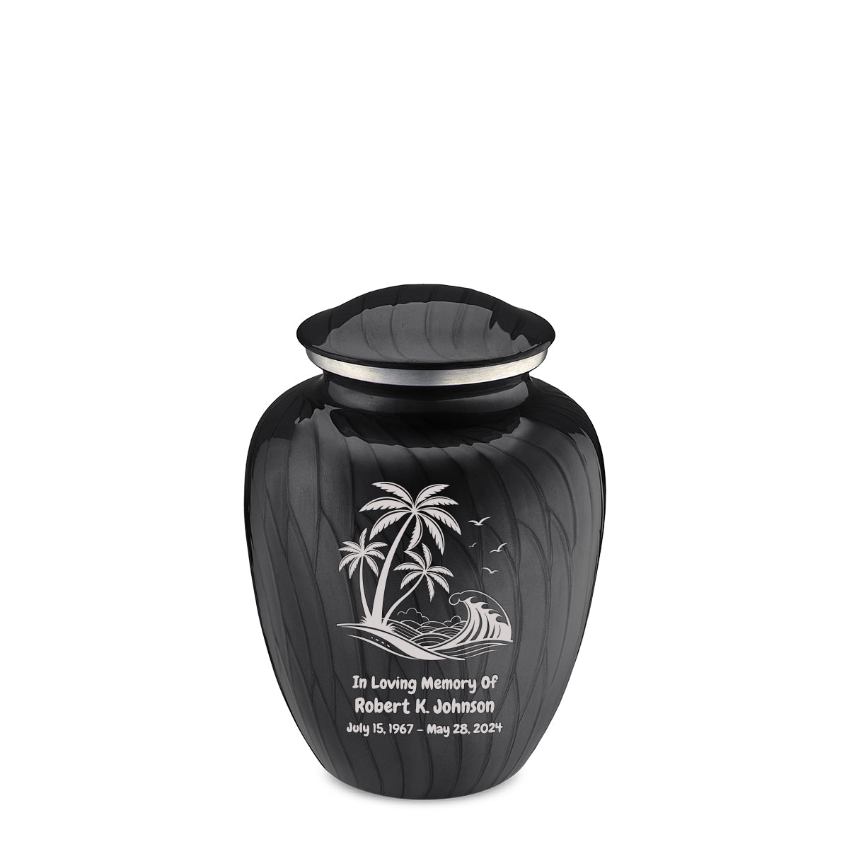 Medium Embrace Pearl Black Palm Beach Cremation Urn