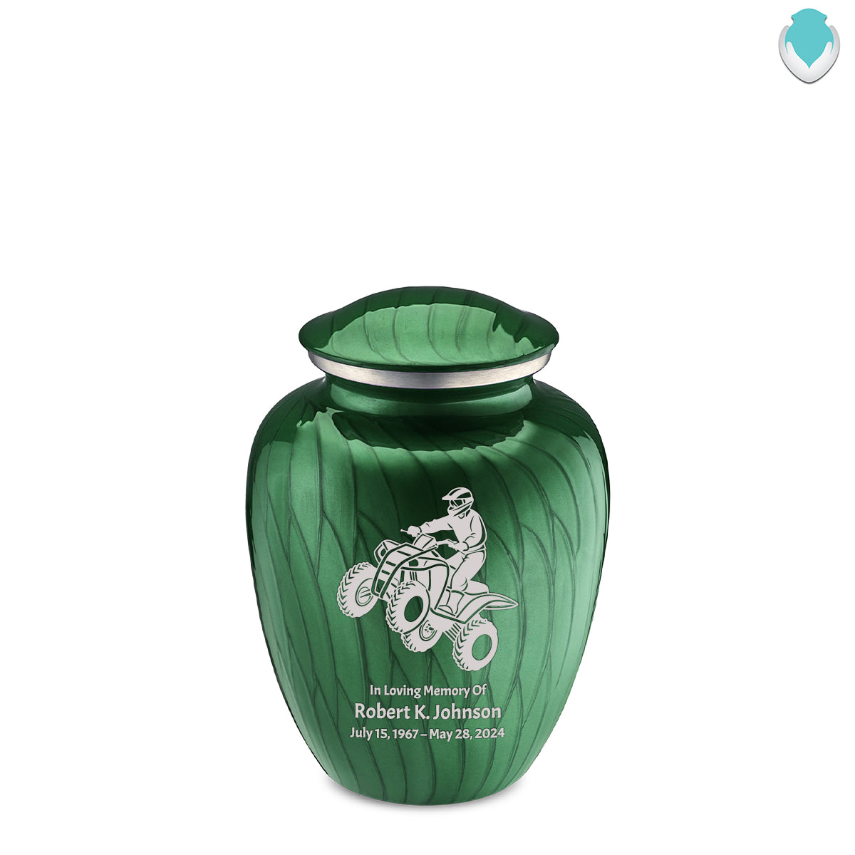 Medium Embrace Pearl Green ATV Cremation Urn