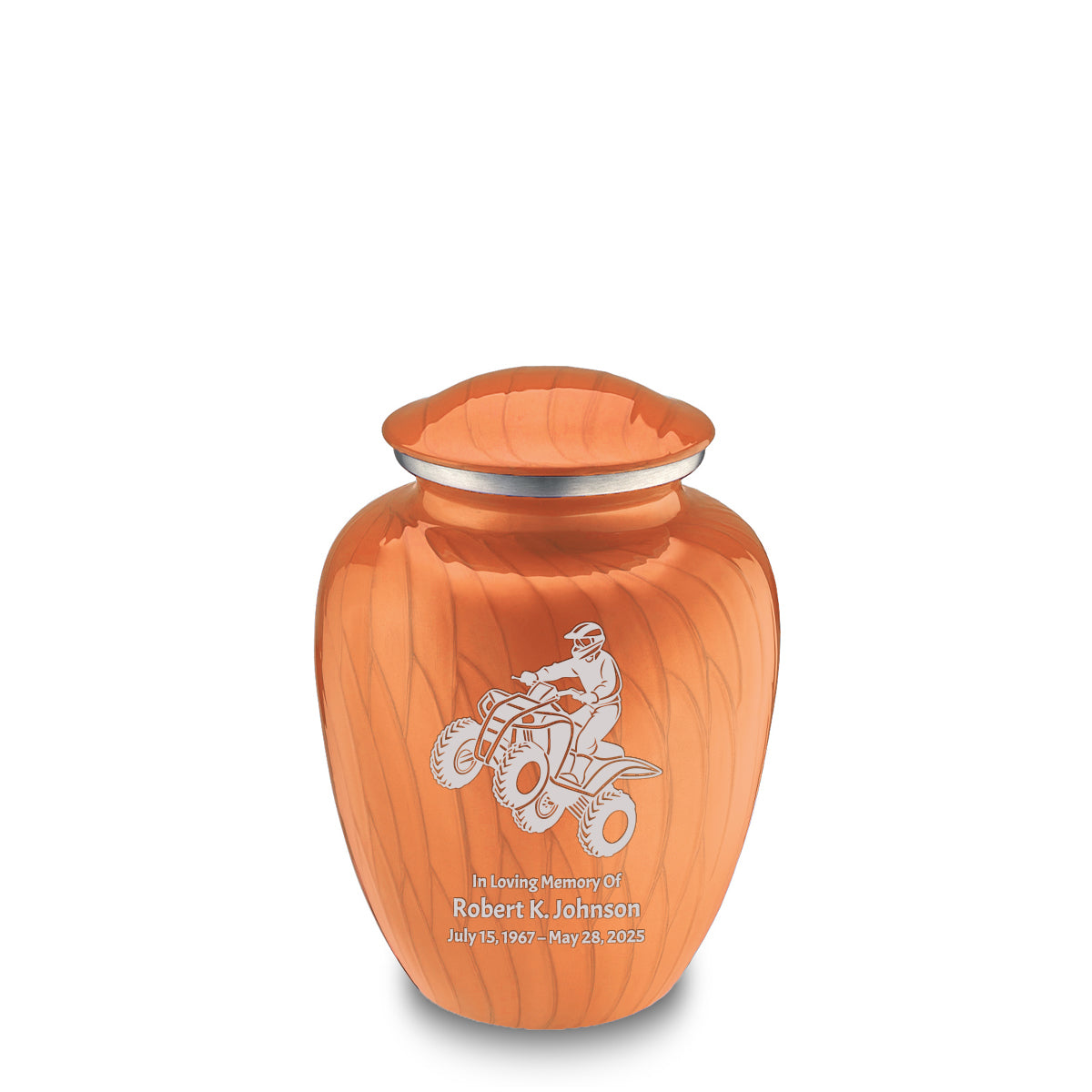 Medium Embrace Pearl Orange ATV Cremation Urn