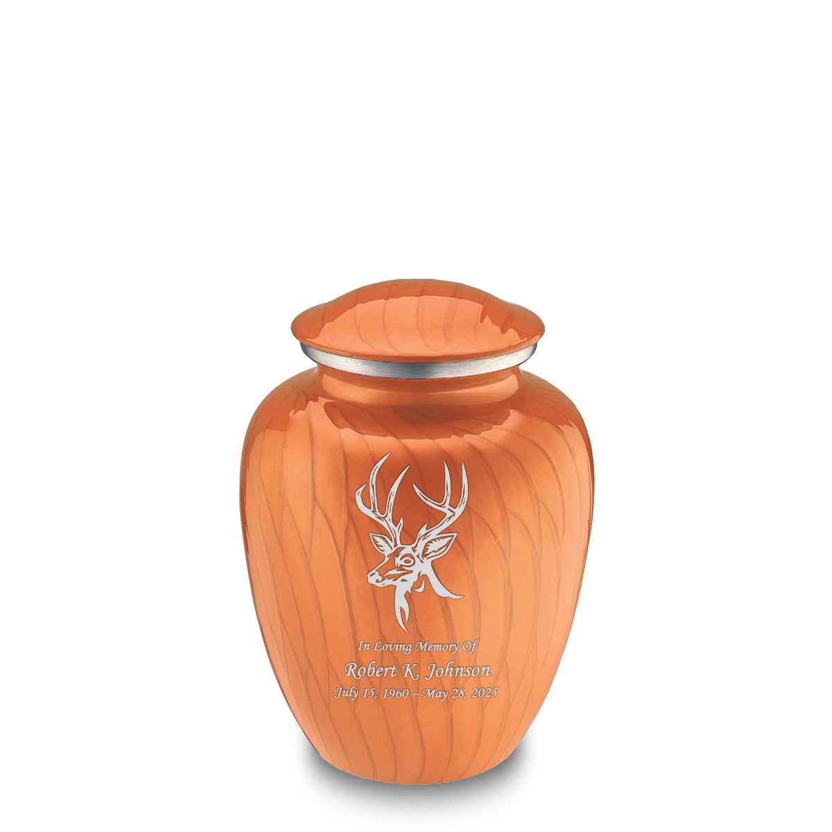 Medium Embrace Pearl Orange Deer Cremation Urn