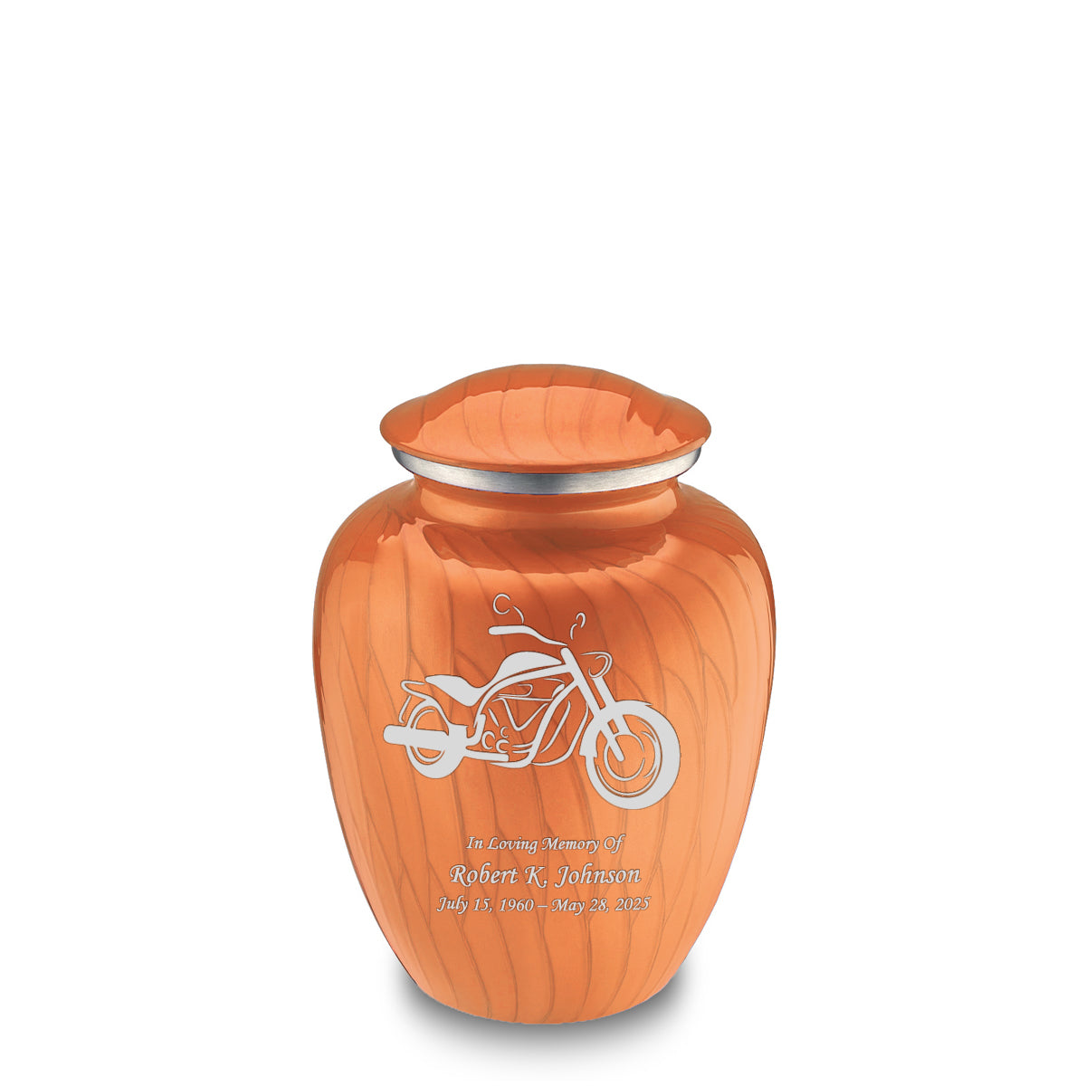 Medium Embrace Pearl Orange Motorcycle Cremation Urn