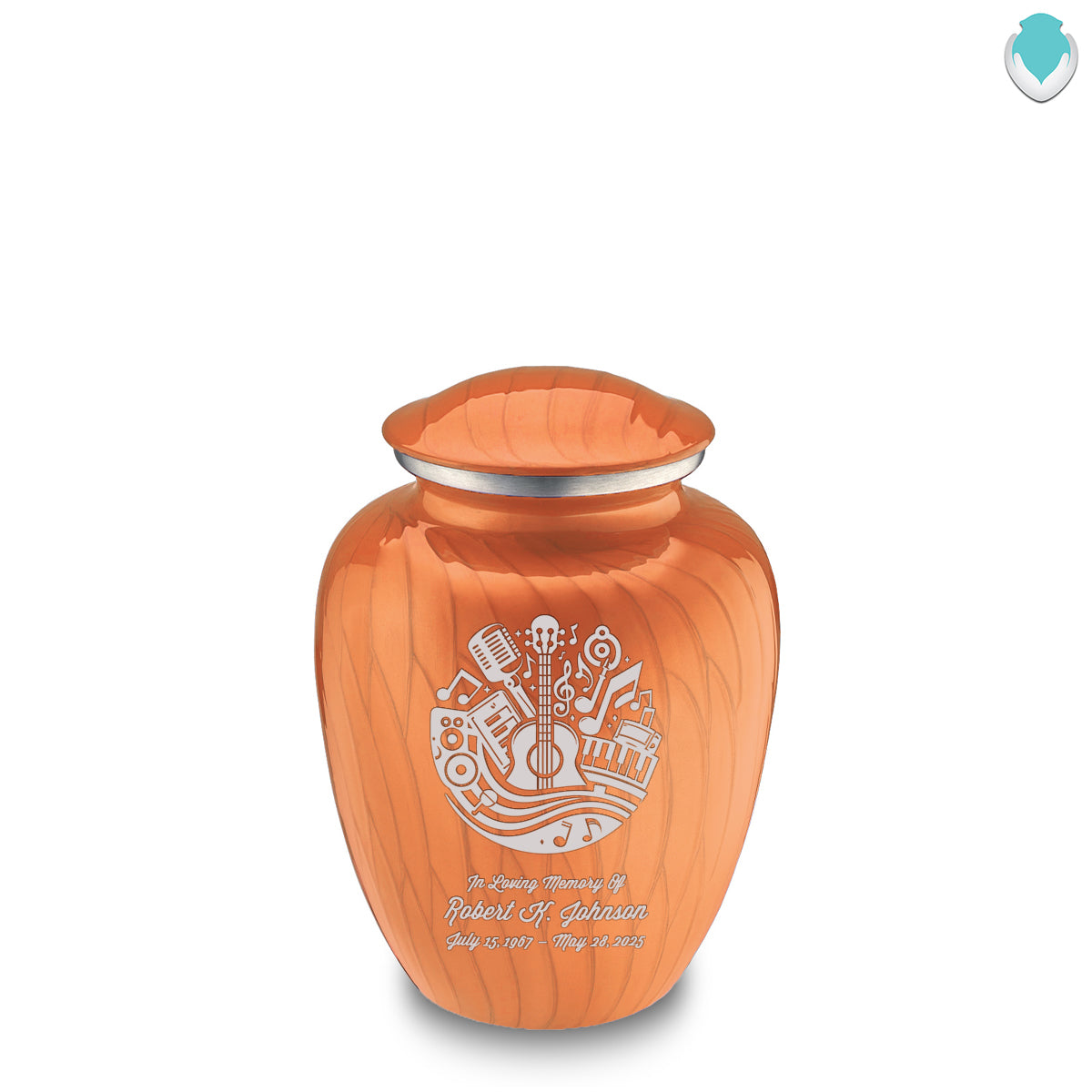 Medium Embrace Pearl Orange Music Cremation Urn