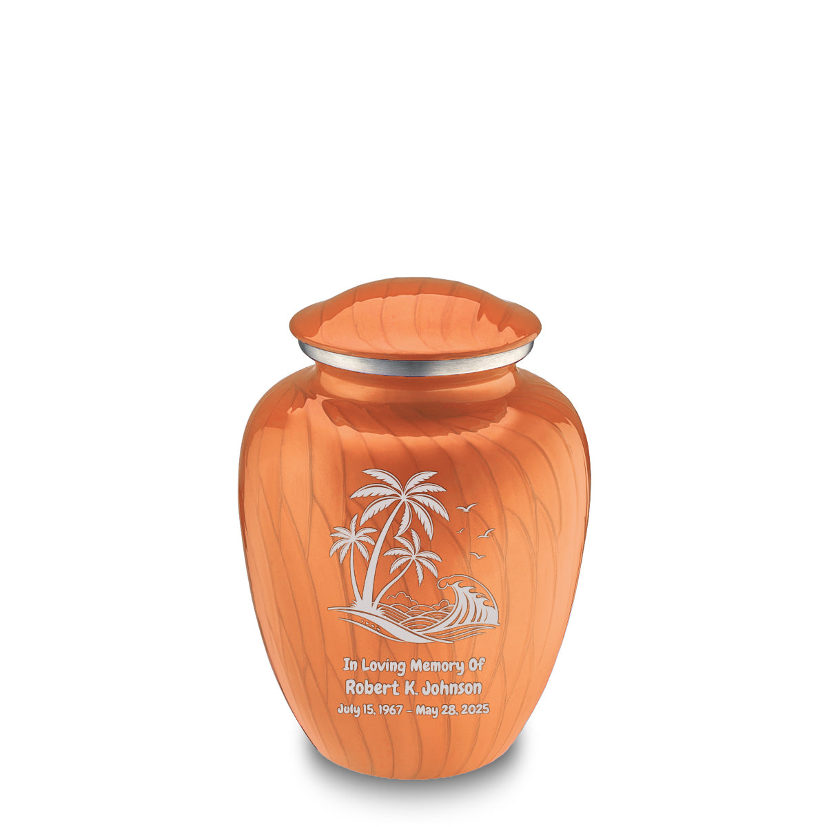 Medium Embrace Pearl Orange Palm Beach Cremation Urn