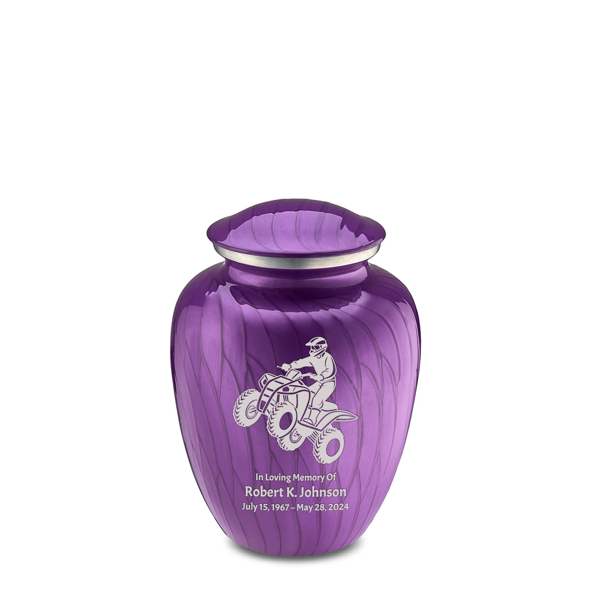 Medium Embrace Pearl Purple ATV Cremation Urn