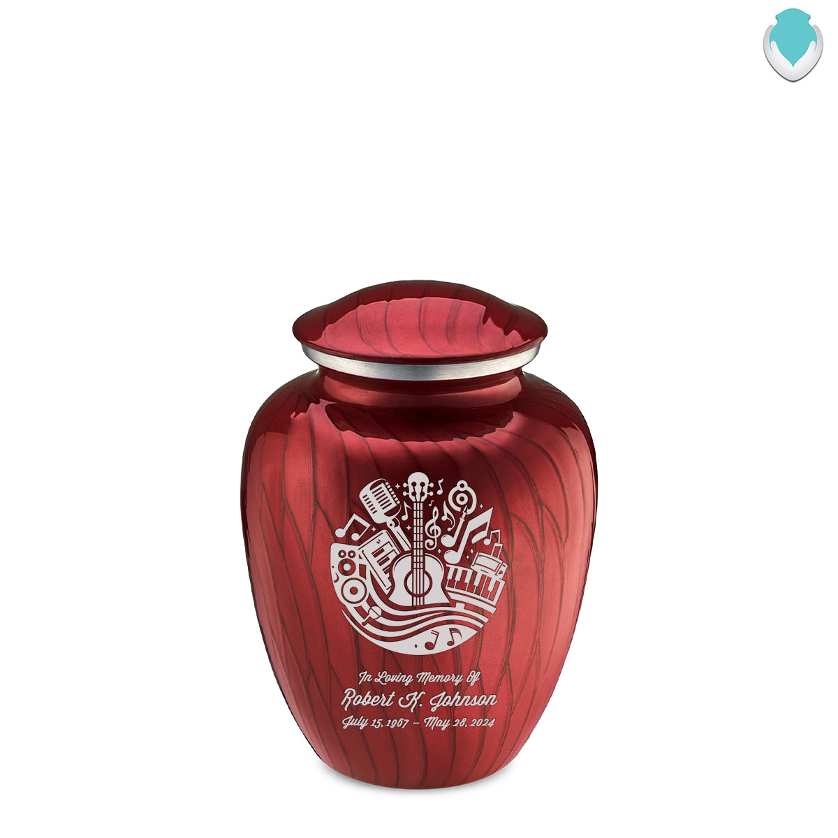 Medium Embrace Pearl Candy Red Music Cremation Urn