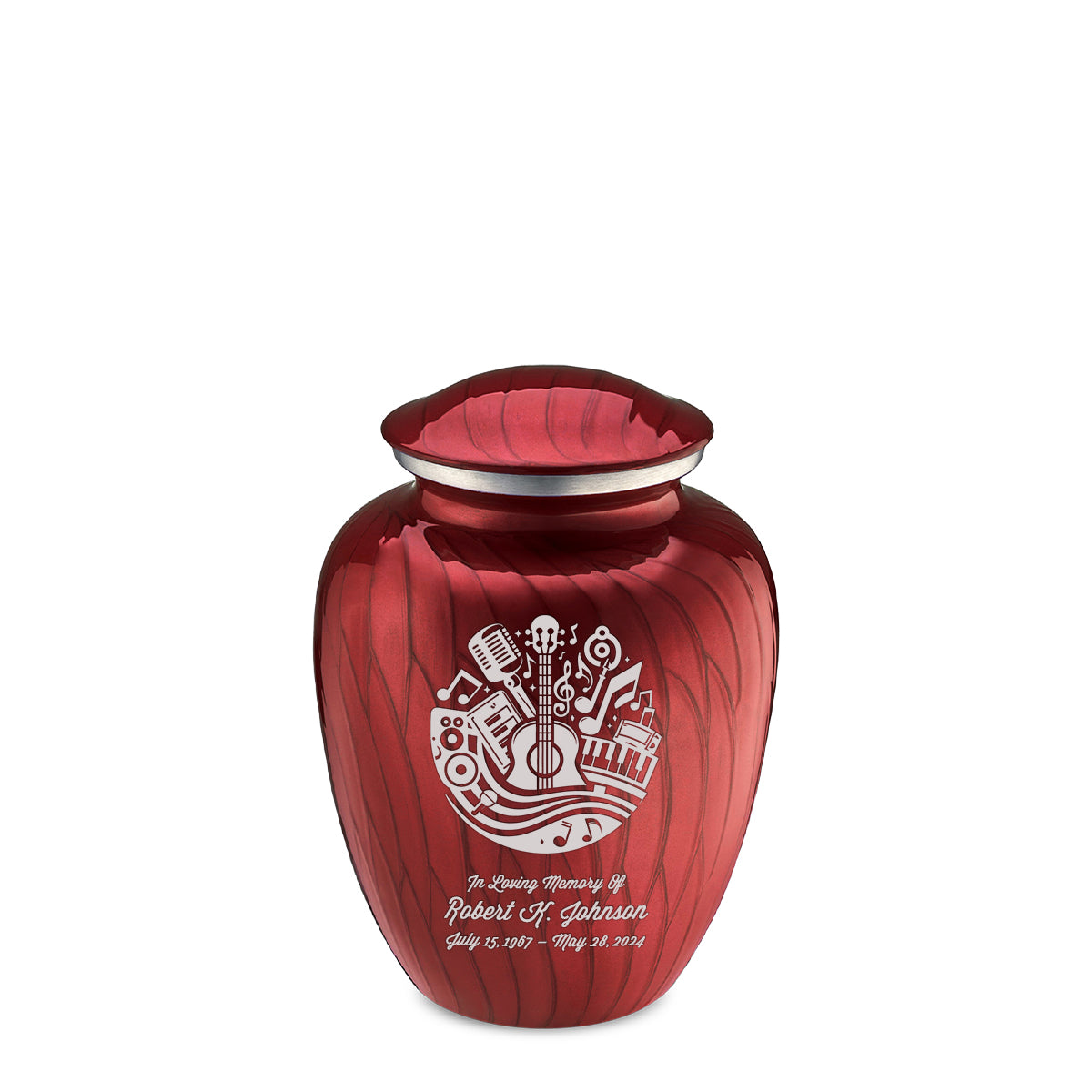 Medium Embrace Pearl Candy Red Music Cremation Urn