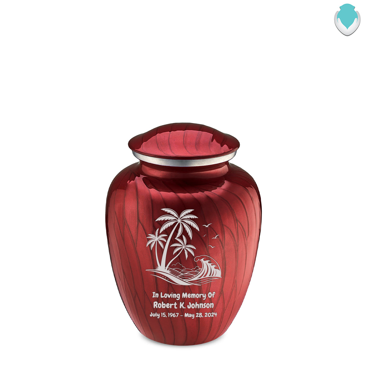 Medium Embrace Pearl Candy Red Palm Beach Cremation Urn