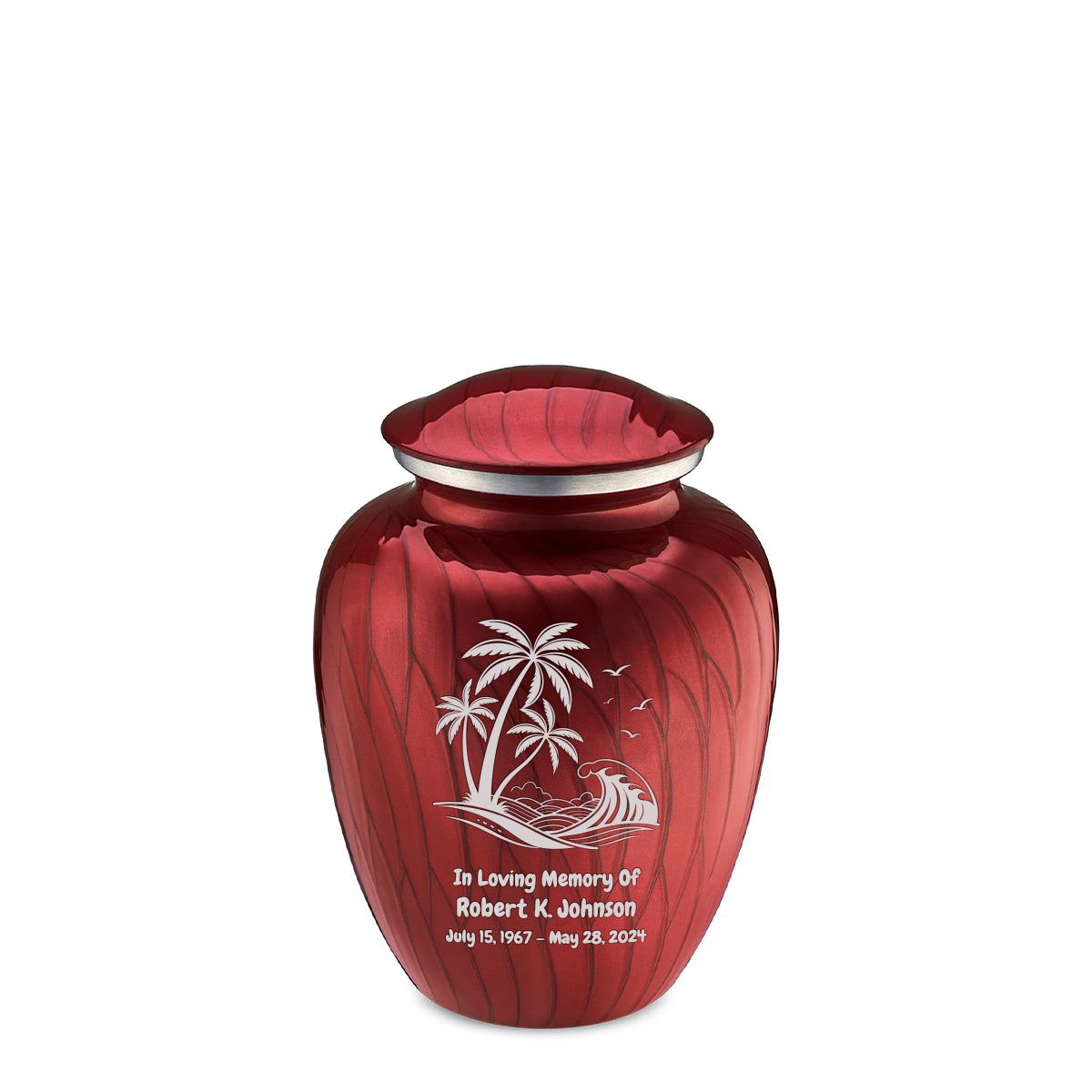 Medium Embrace Pearl Candy Red Palm Beach Cremation Urn