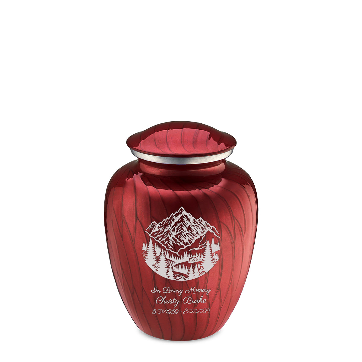 Medium Embrace Pearl Candy Red Rocky Mountains Cremation Urn