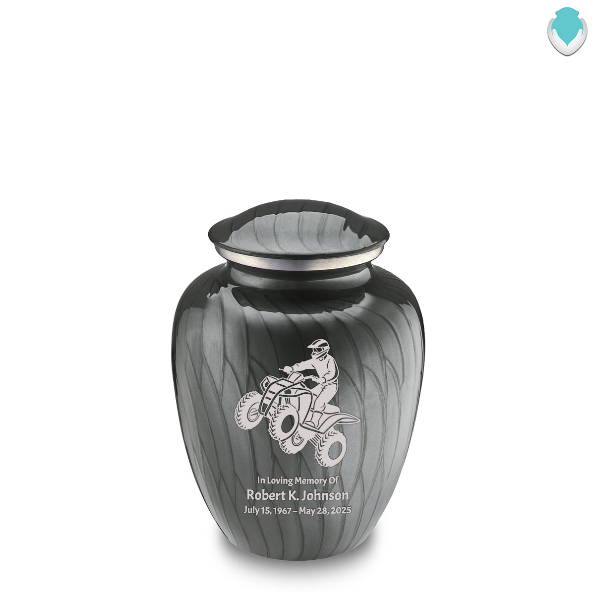Medium Embrace Pearl Silver ATV Cremation Urn