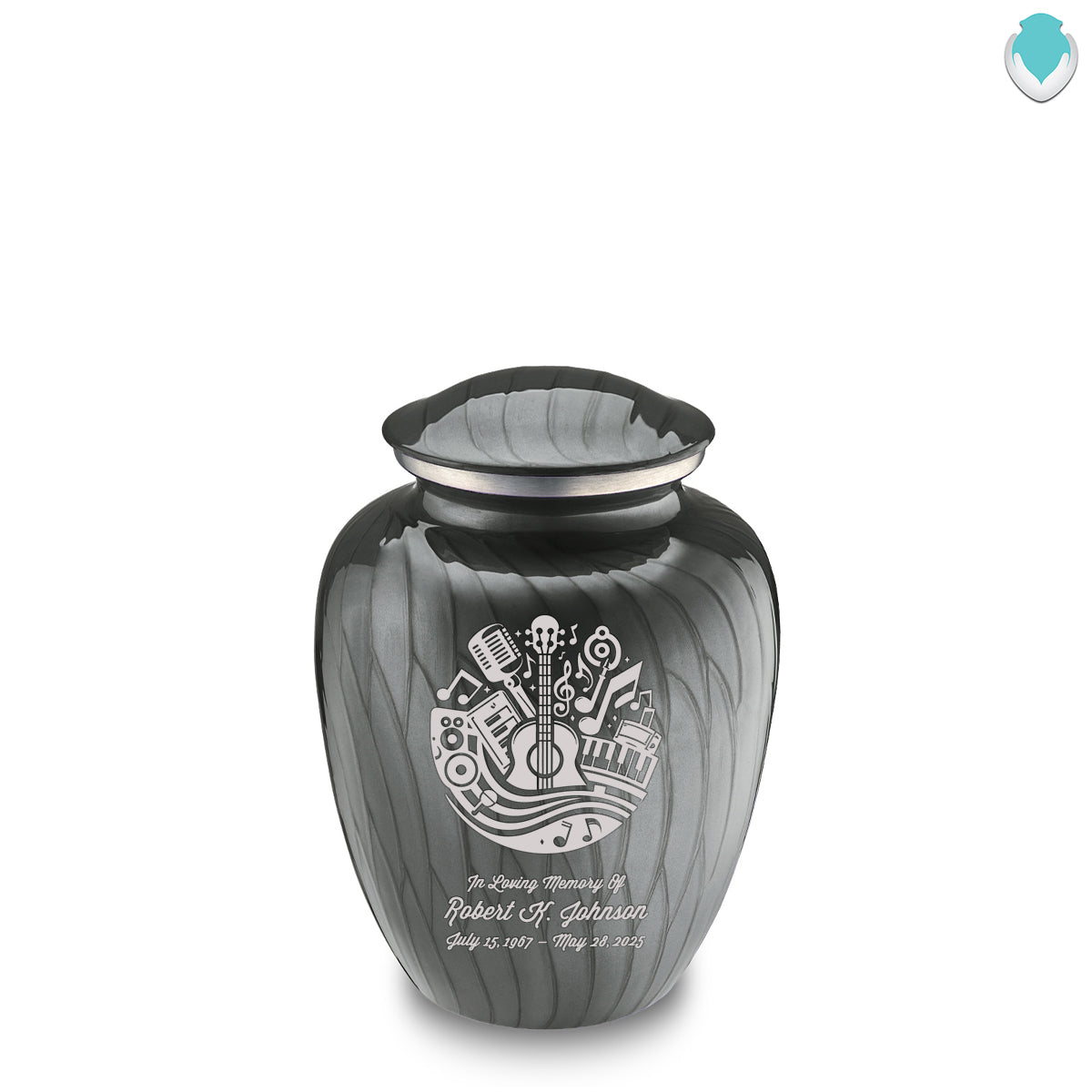 Medium Embrace Pearl Silver Music Cremation Urn