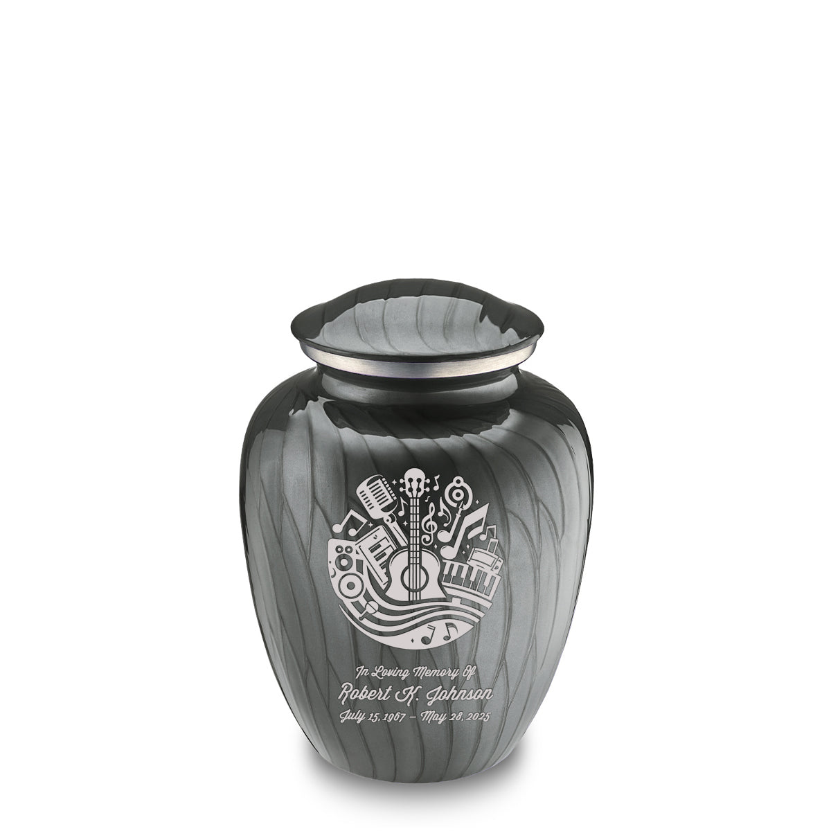 Medium Embrace Pearl Silver Music Cremation Urn