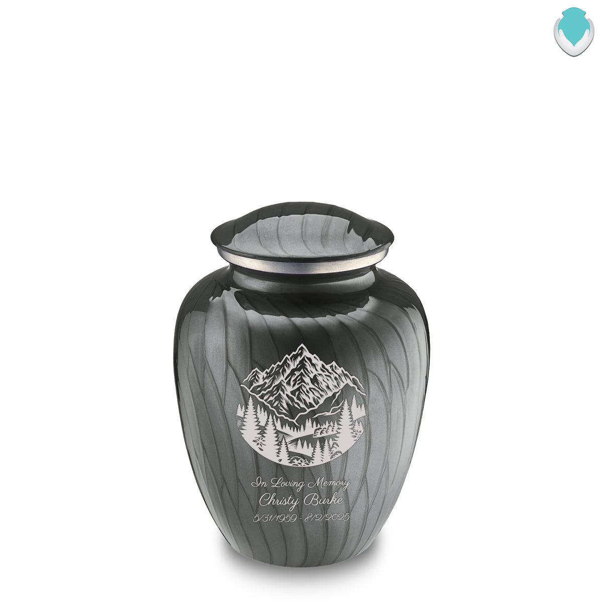 Medium Embrace Pearl Silver Rocky Mountains Cremation Urn
