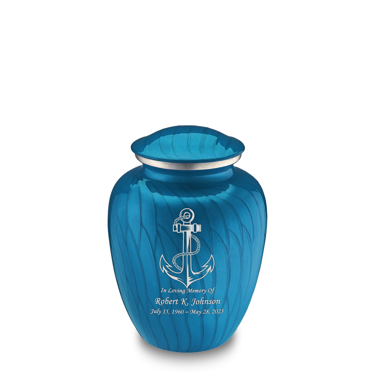 Medium Embrace Pearl Racing Blue Anchor Cremation Urn