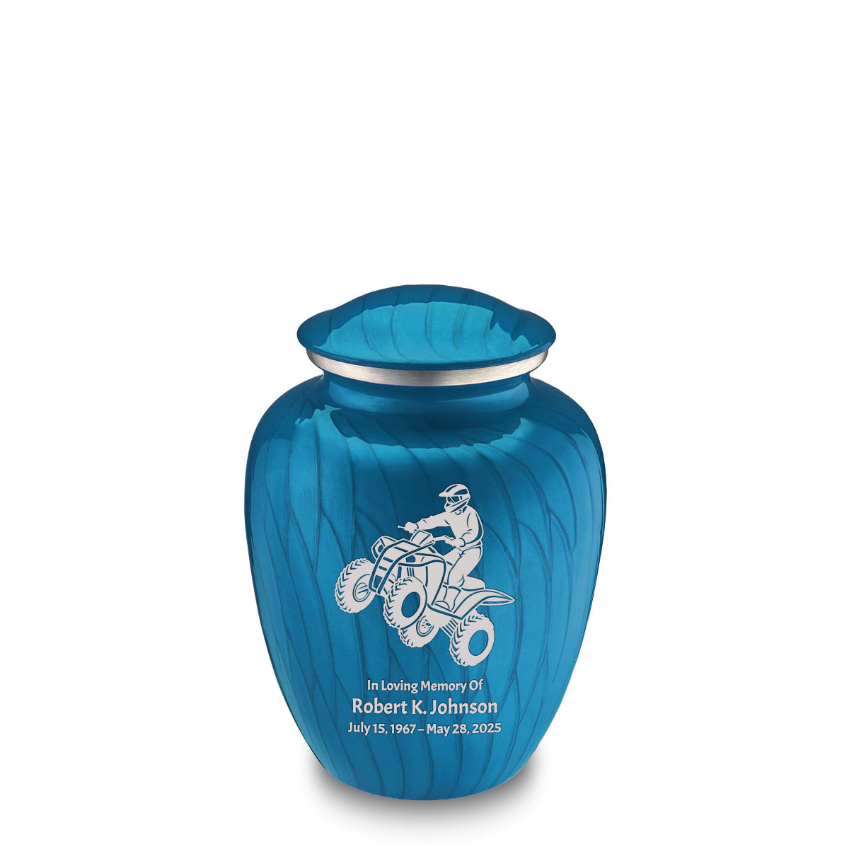 Medium Embrace Pearl Racing Blue ATV Cremation Urn