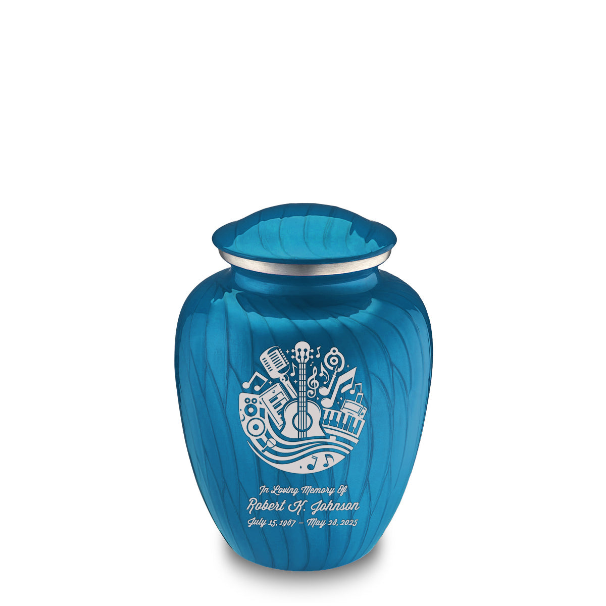Medium Embrace Pearl Racing Blue Music Cremation Urn