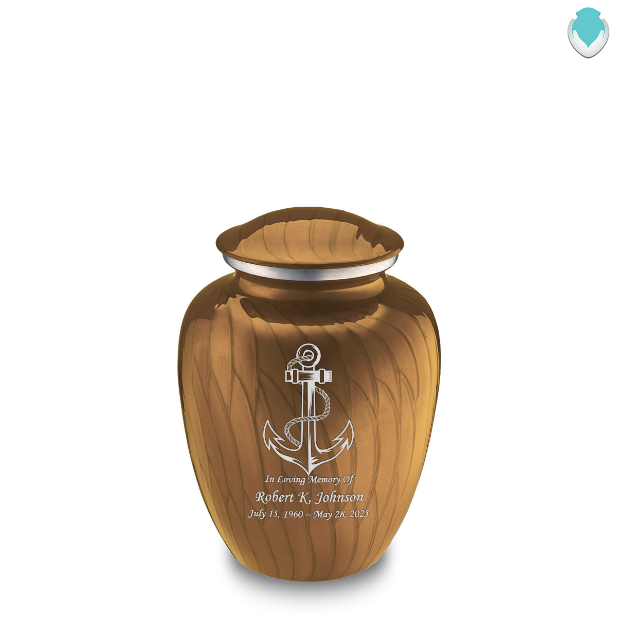 Medium Embrace Pearl Gold Anchor Cremation Urn