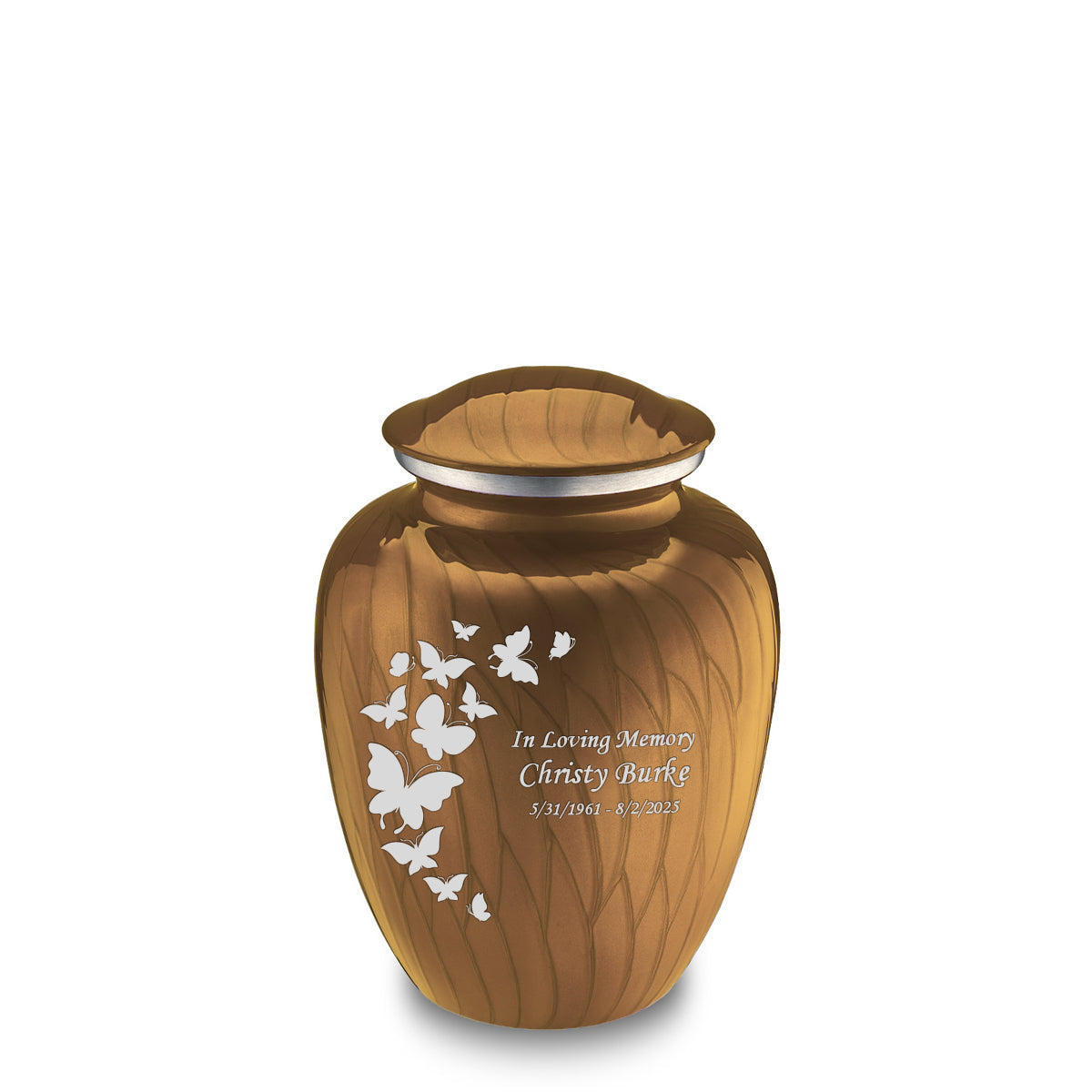 Medium Embrace Pearl Gold Butterfly Cremation Urn