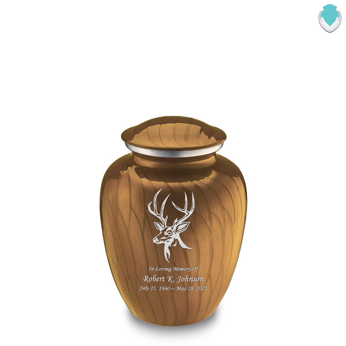 Medium Embrace Pearl Gold Deer Cremation Urn