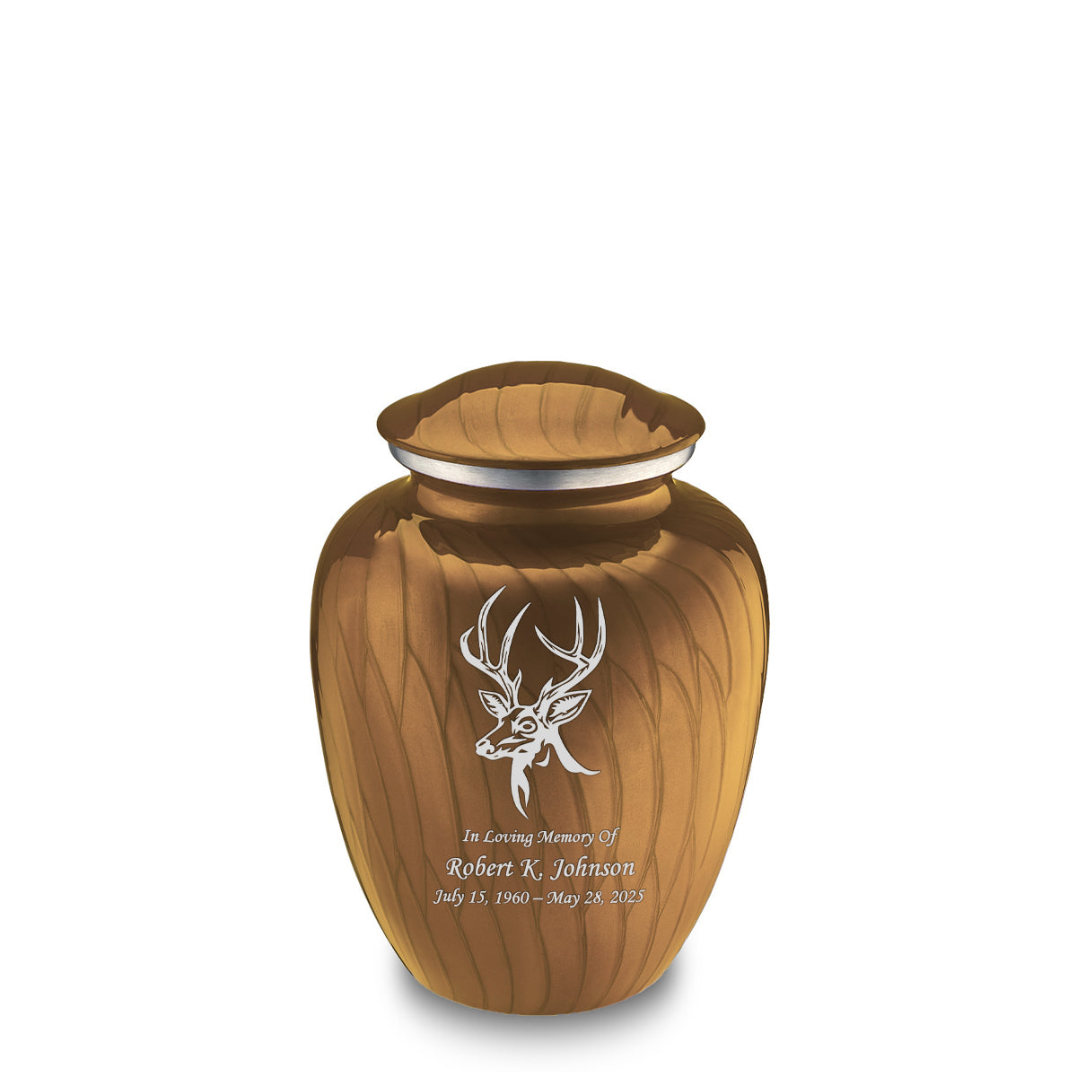 Medium Embrace Pearl Gold Deer Cremation Urn