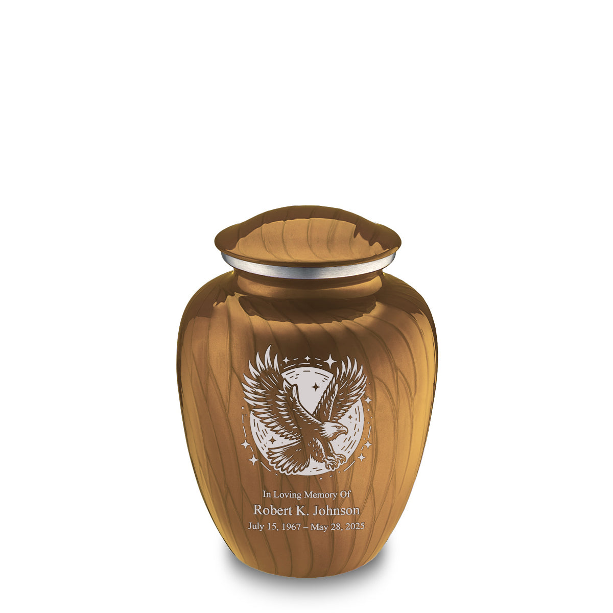Medium Embrace Pearl Gold Flying Eagle Cremation Urn