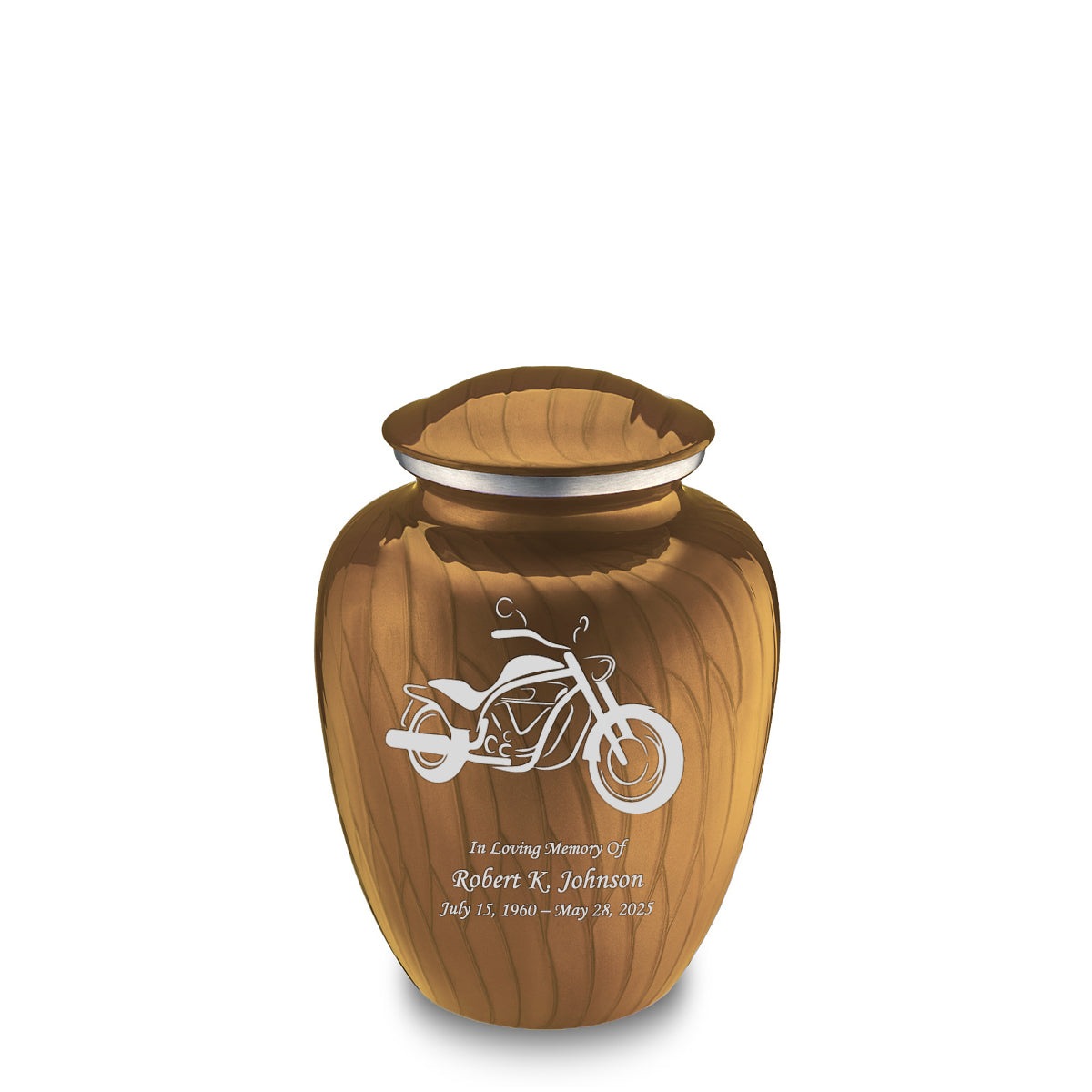 Medium Embrace Pearl Gold Motorcycle Cremation Urn