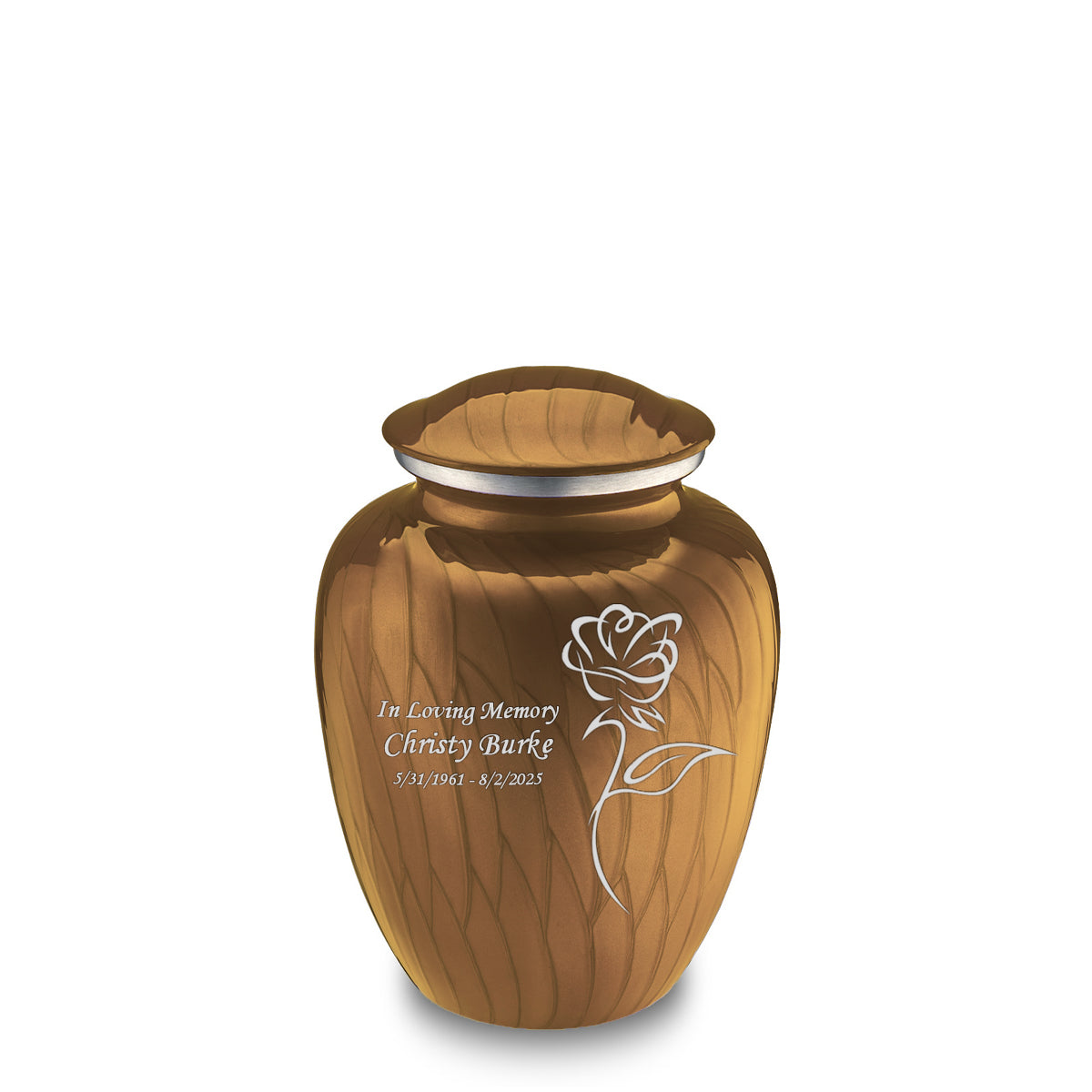 Medium Embrace Pearl Gold Rose Cremation Urn