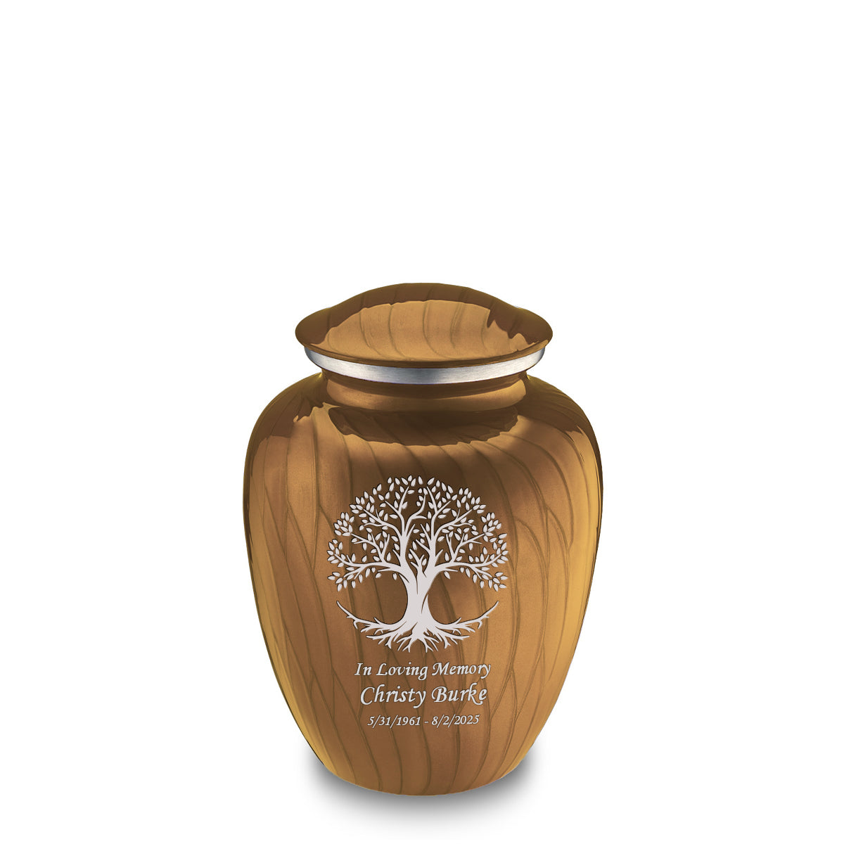 Medium Embrace Pearl Gold Tree of Life Cremation Urn