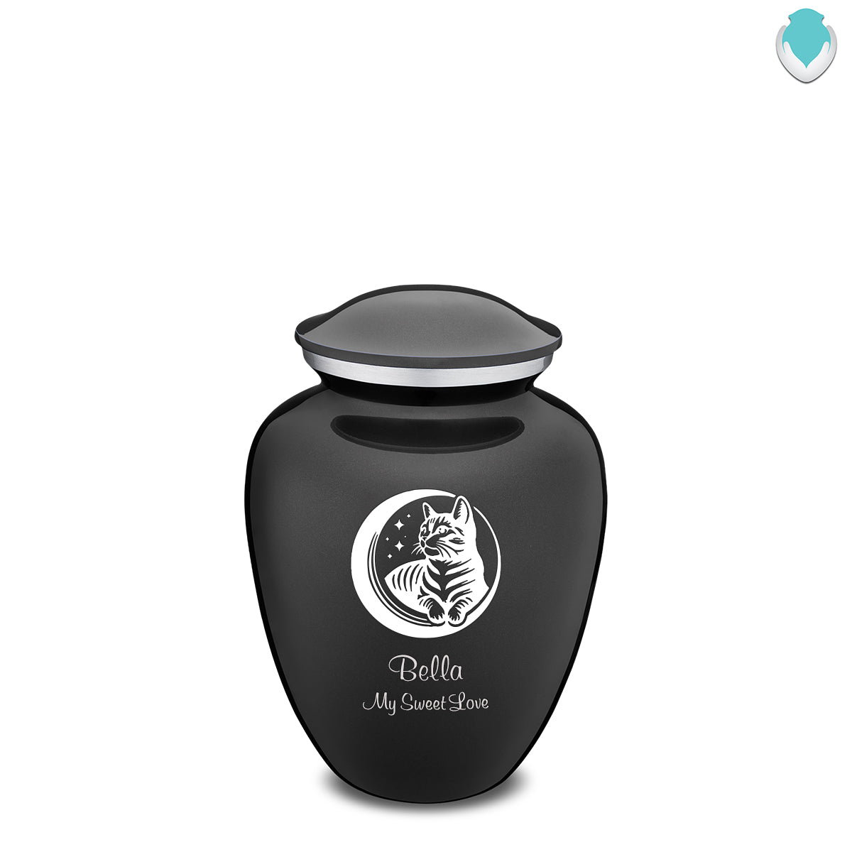 Medium Embrace Charcoal  Pet Cute Cat Cremation Urn