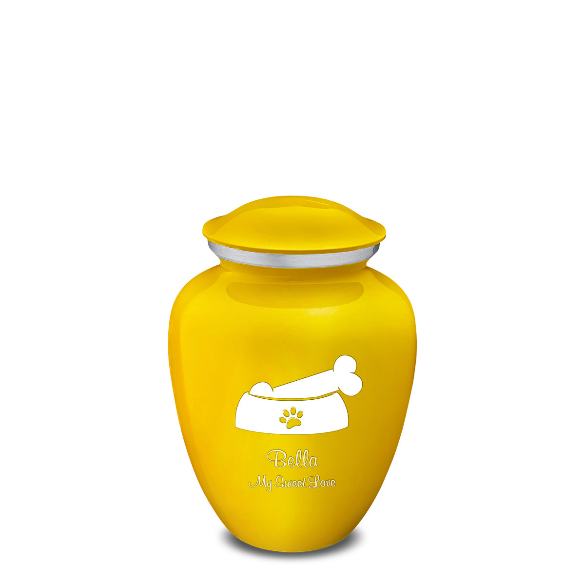 Medium  Embrace Yellow Pet Dog Bone Cremation Urn