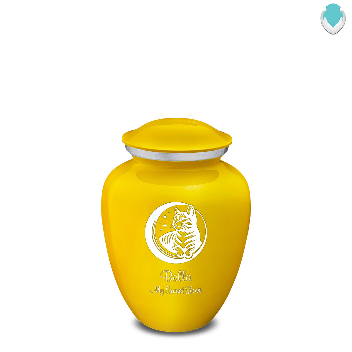 Medium Embrace Yellow Pet Cute Cat Cremation Urn