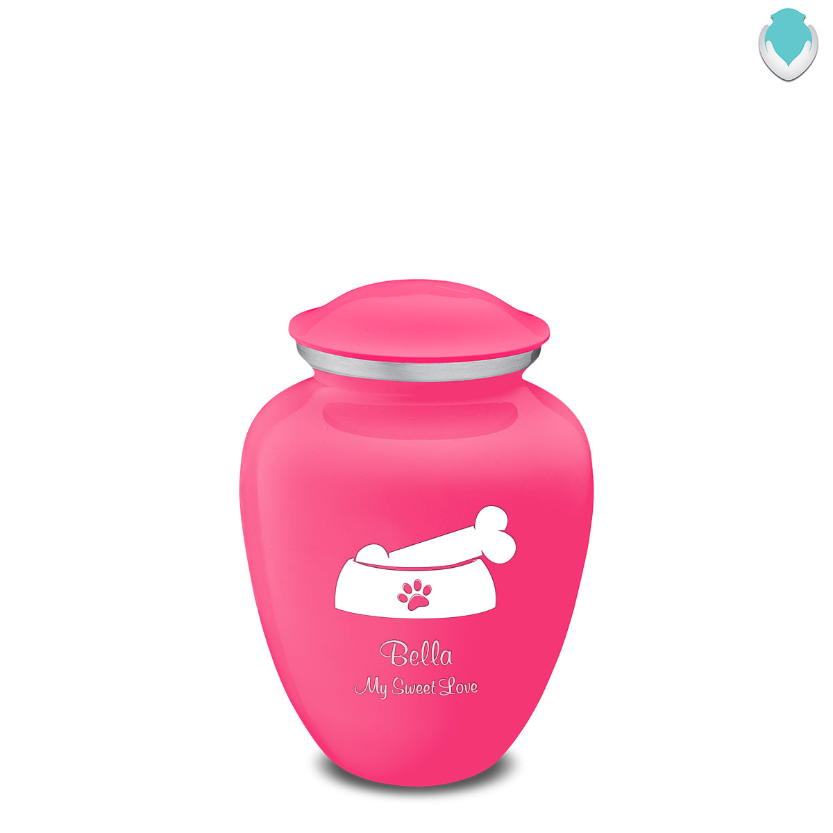 Medium  Embrace Bright Pink Pet Dog Bone Cremation Urn