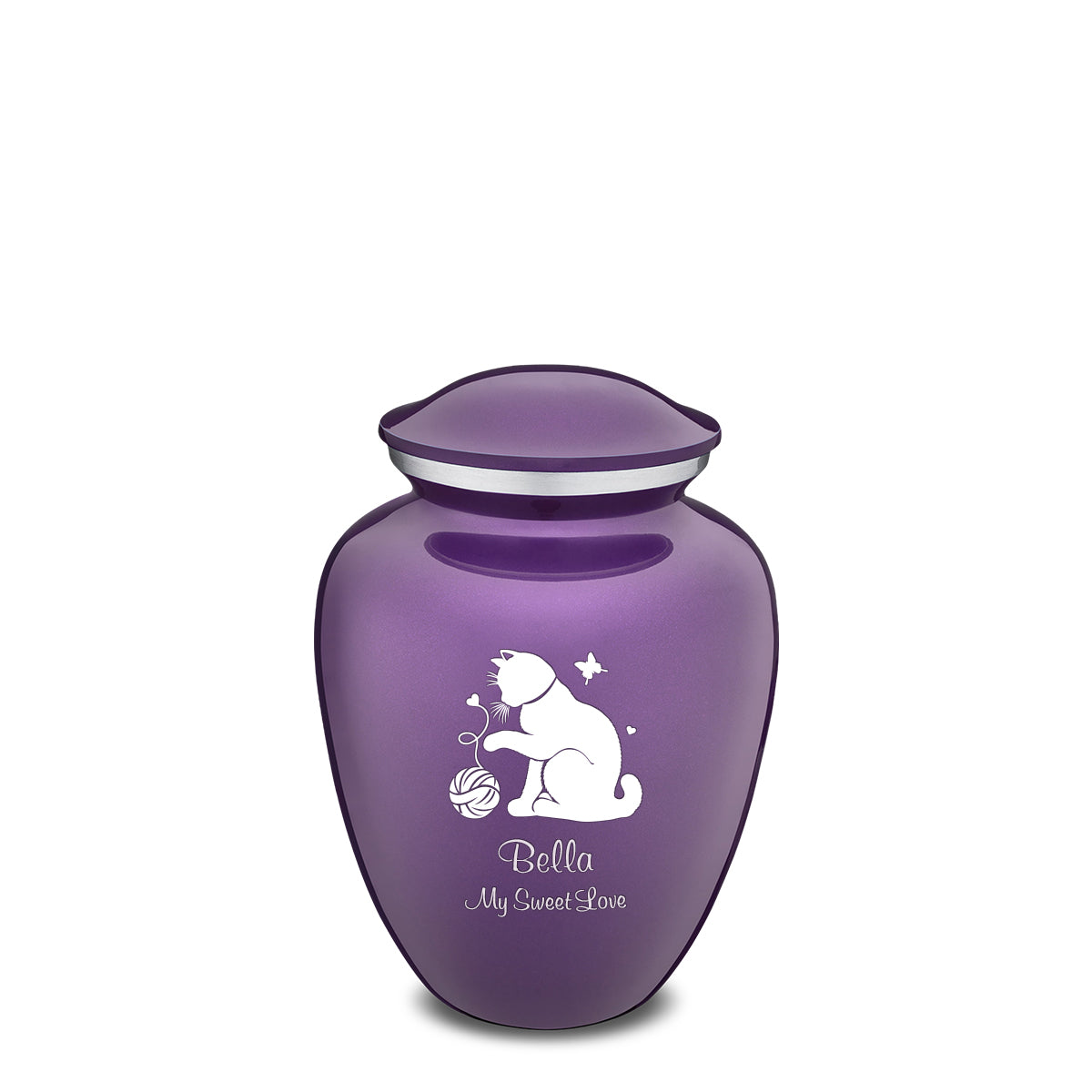 Medium Embrace Purple Pet Fun Cat Cremation Urn