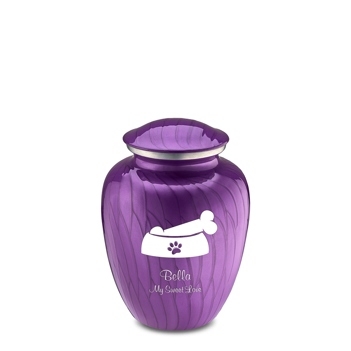 Medium  Embrace Pearl Purple Pet Dog Bone Cremation Urn