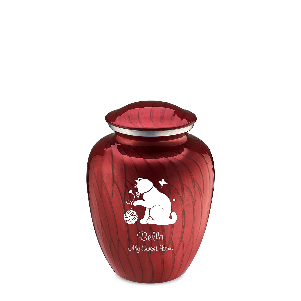 Medium Embrace Pearl Candy Red Pet Fun Cat Cremation Urn