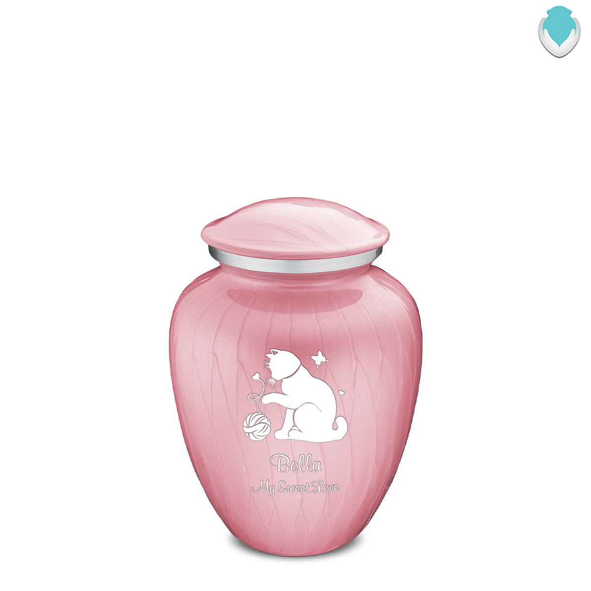 Medium Embrace Pearl Pink Pet Fun Cat Cremation Urn