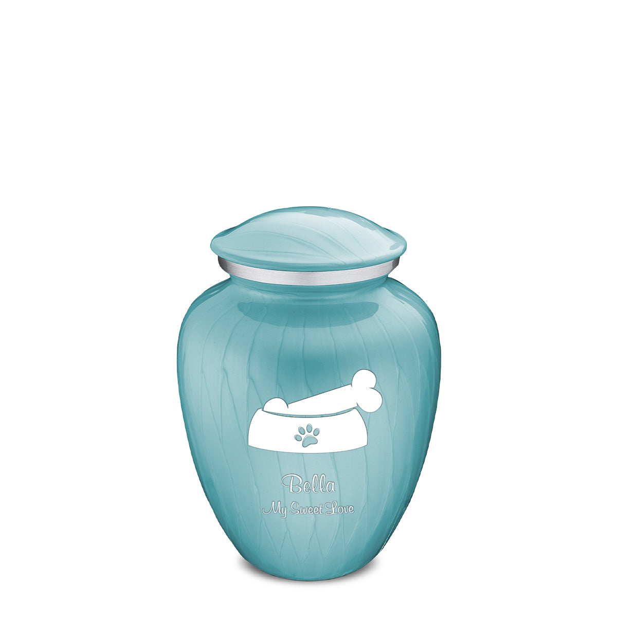 Medium  Embrace Pearl Light Blue Pet Dog Bone Cremation Urn